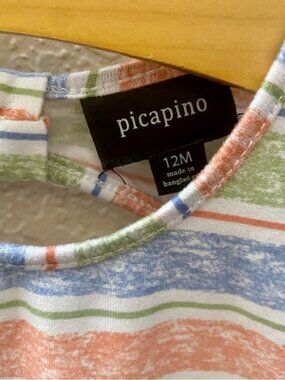 Striped Spring/Summer Baby Girl Dress - Size 12m